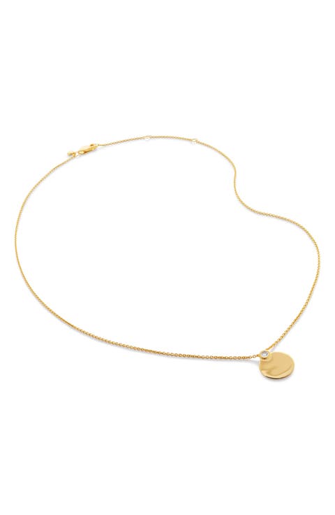 Lab Created Diamond Engravable Pendant Necklace