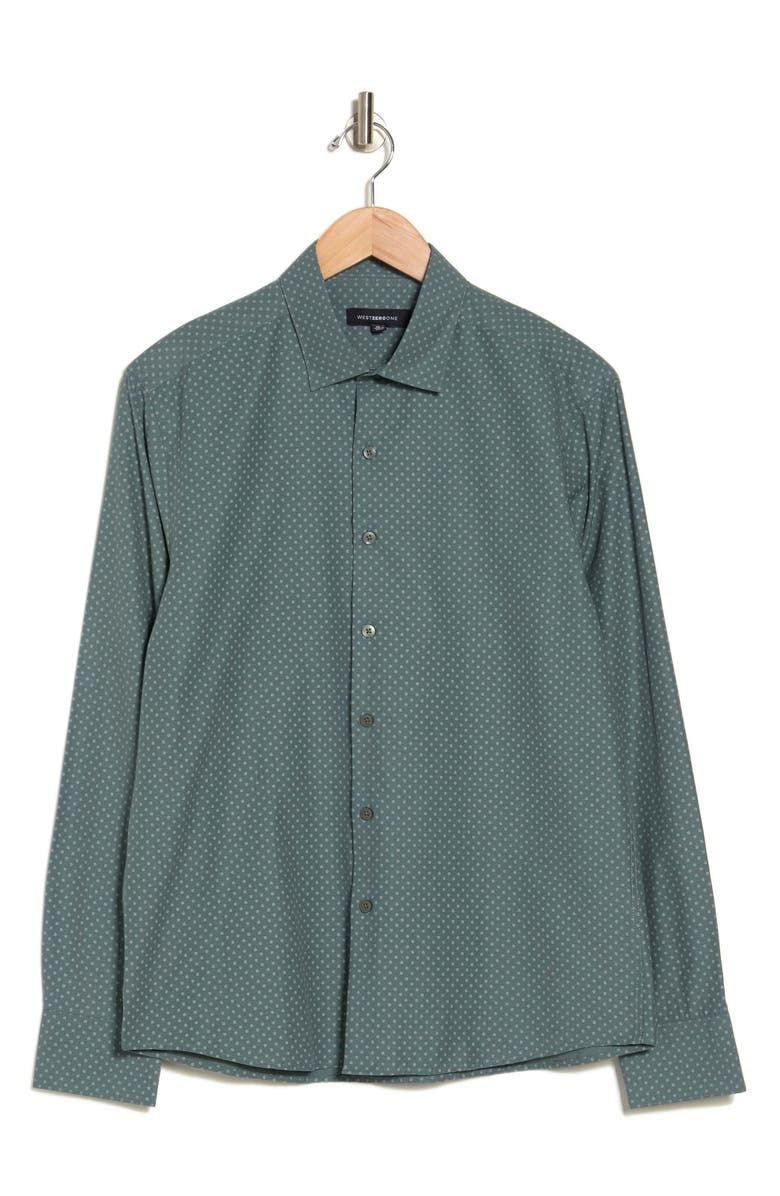 WESTZEROONE Microfloral Long Sleeve Button-Up Shirt, Alternate, color, 