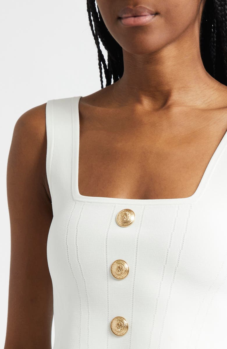 L'AGENCE Saga Square Neck Tank, Alternate, color, Ivory/ Gold