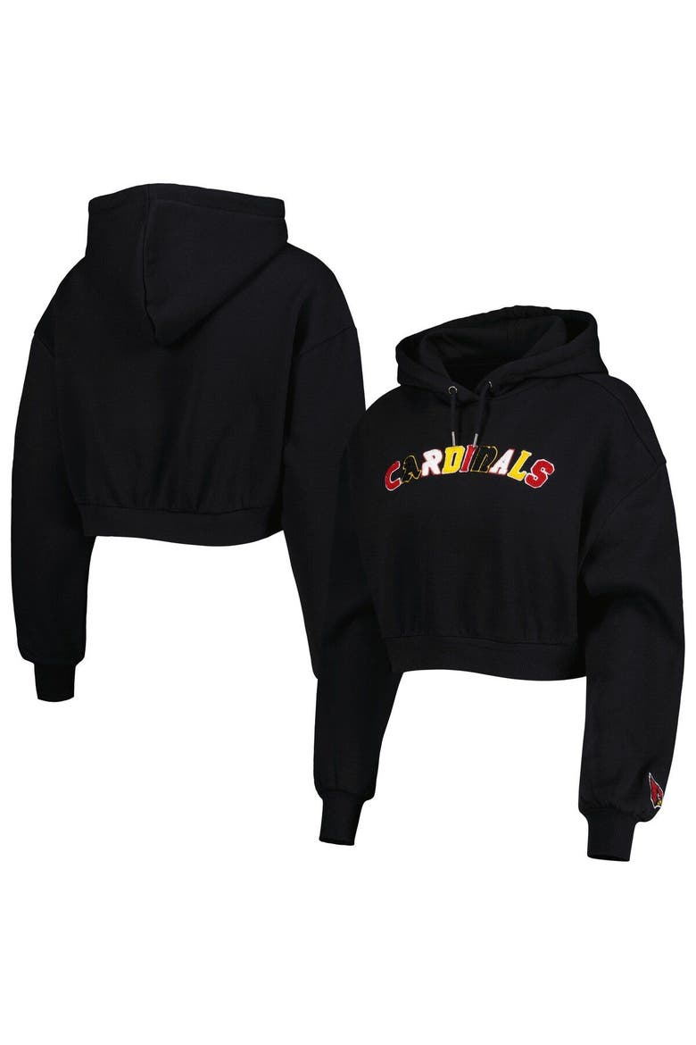 Women's The Wild Collective Black Arizona Cardinals Cropped Pullover Hoodie, Main, color, Black