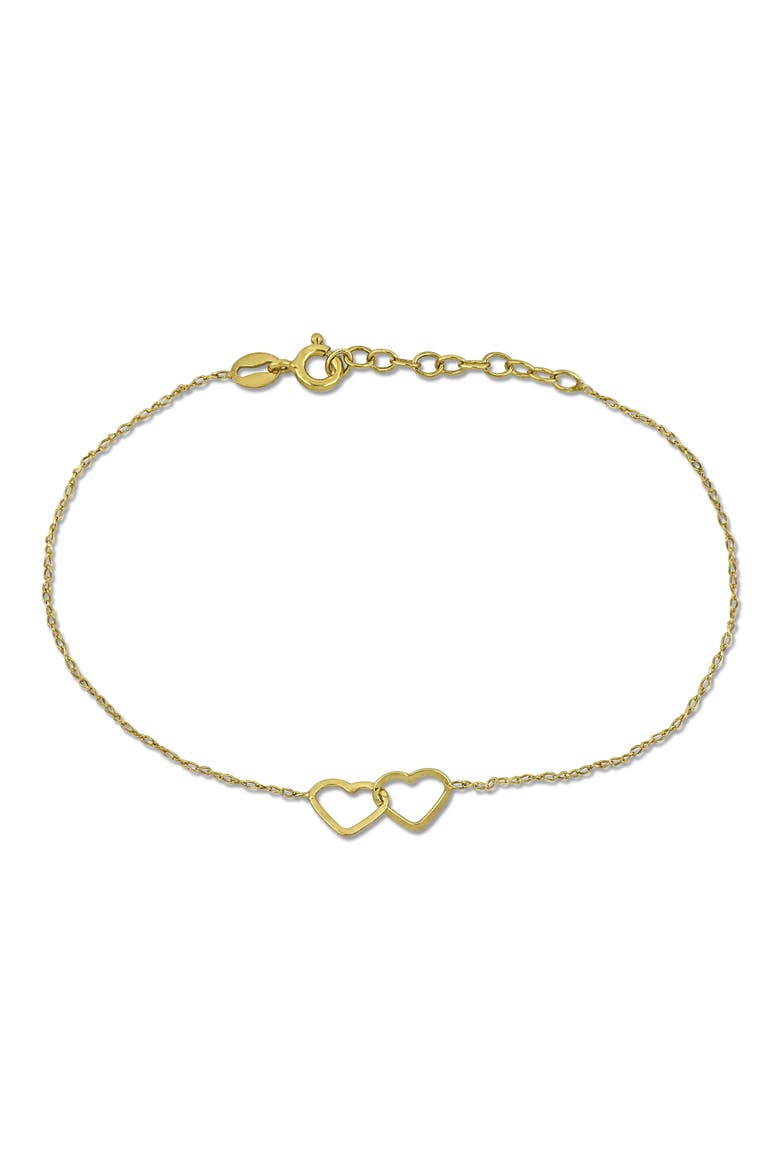 Double Heart Bracelet, Main, color, YELLOW