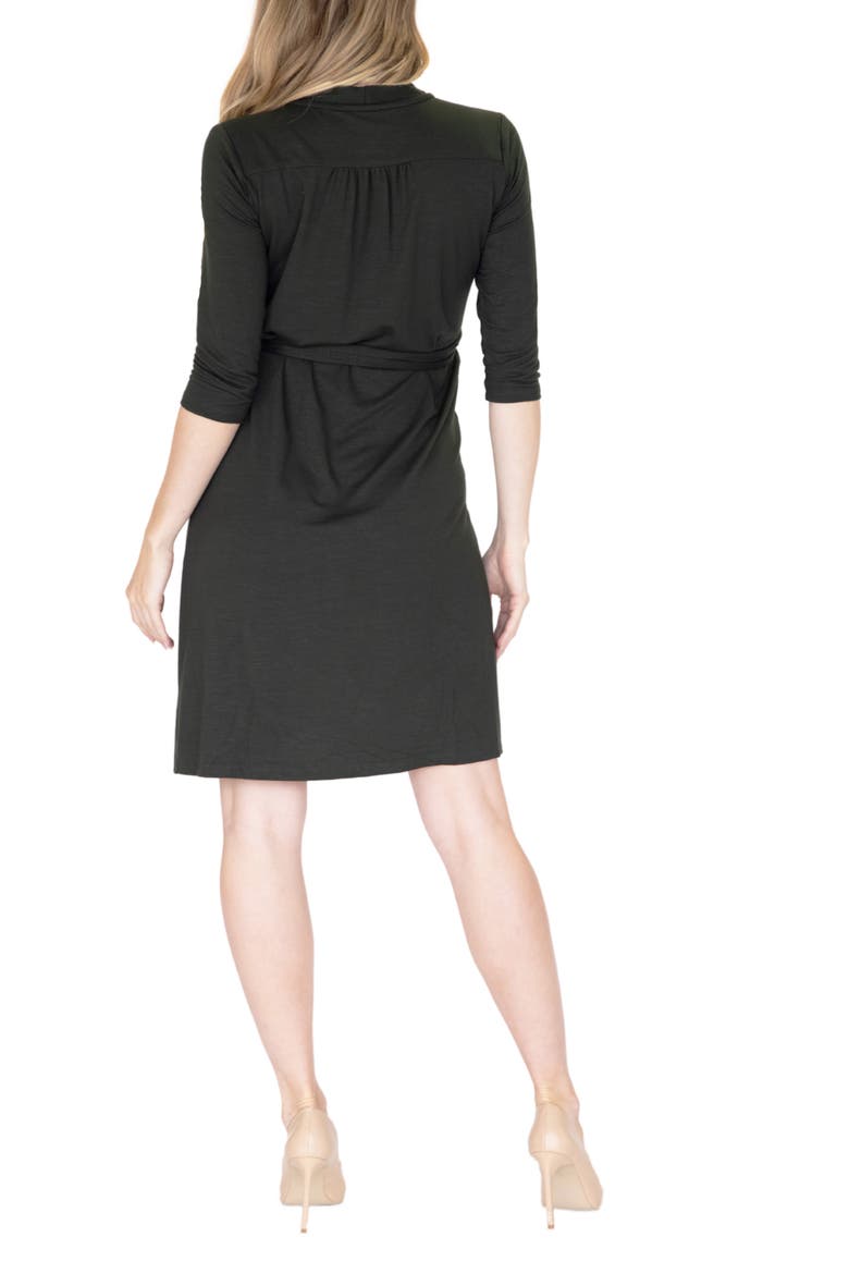 Maternity/Nursing Wrap Dress, Alternate, color, KHAKI