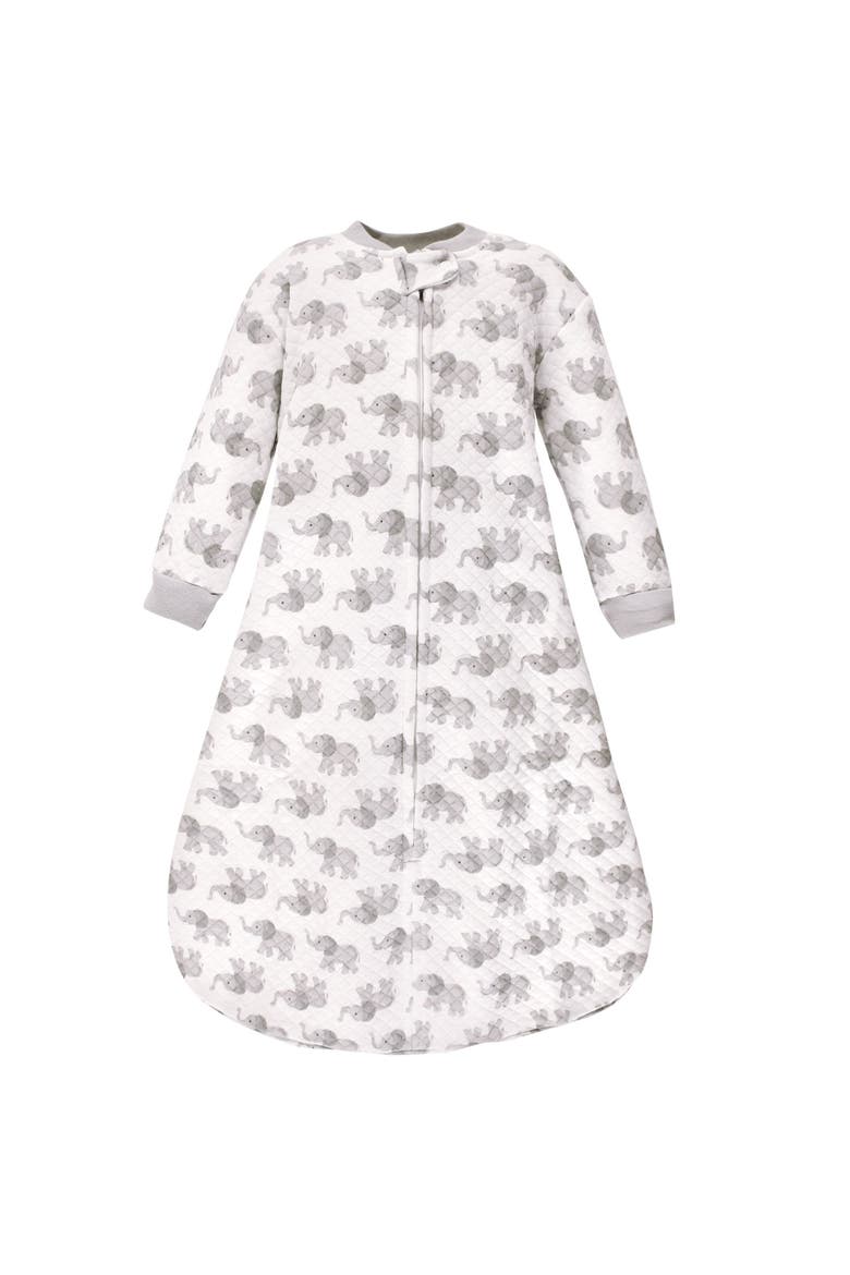 Quilted Long Sleeve Sleeping Bag and Wearable Blanket, Main, color, Gray Elephant