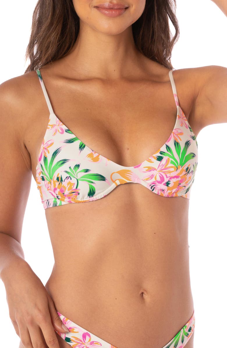 Maaji Irene Reversible Underwire Bikini Top, Alternate, color, Light Beige