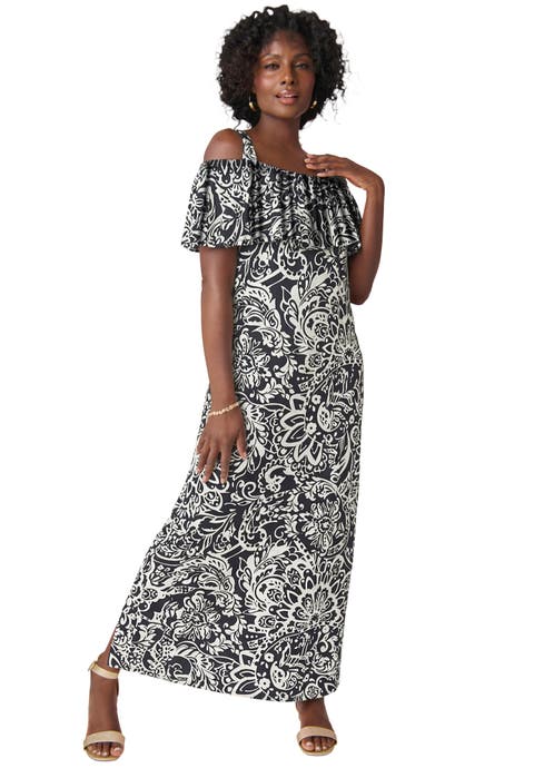 Cold Shoulder A-Line Maxi Dress (Plus)
