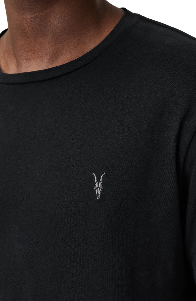 AllSaints Brace Long Sleeve Cotton T-Shirt, Alternate, color, Jet Black