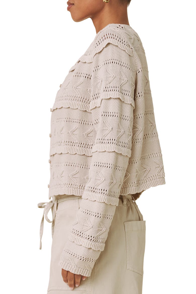 Giovanna Open Stitch Cardigan, Alternate, color, LIGHT FAWN BROWN