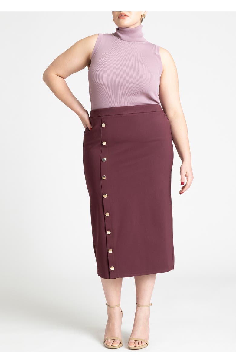 ELOQUII Turtleneck Layering Sweater, Alternate, color, Warm Chestnut