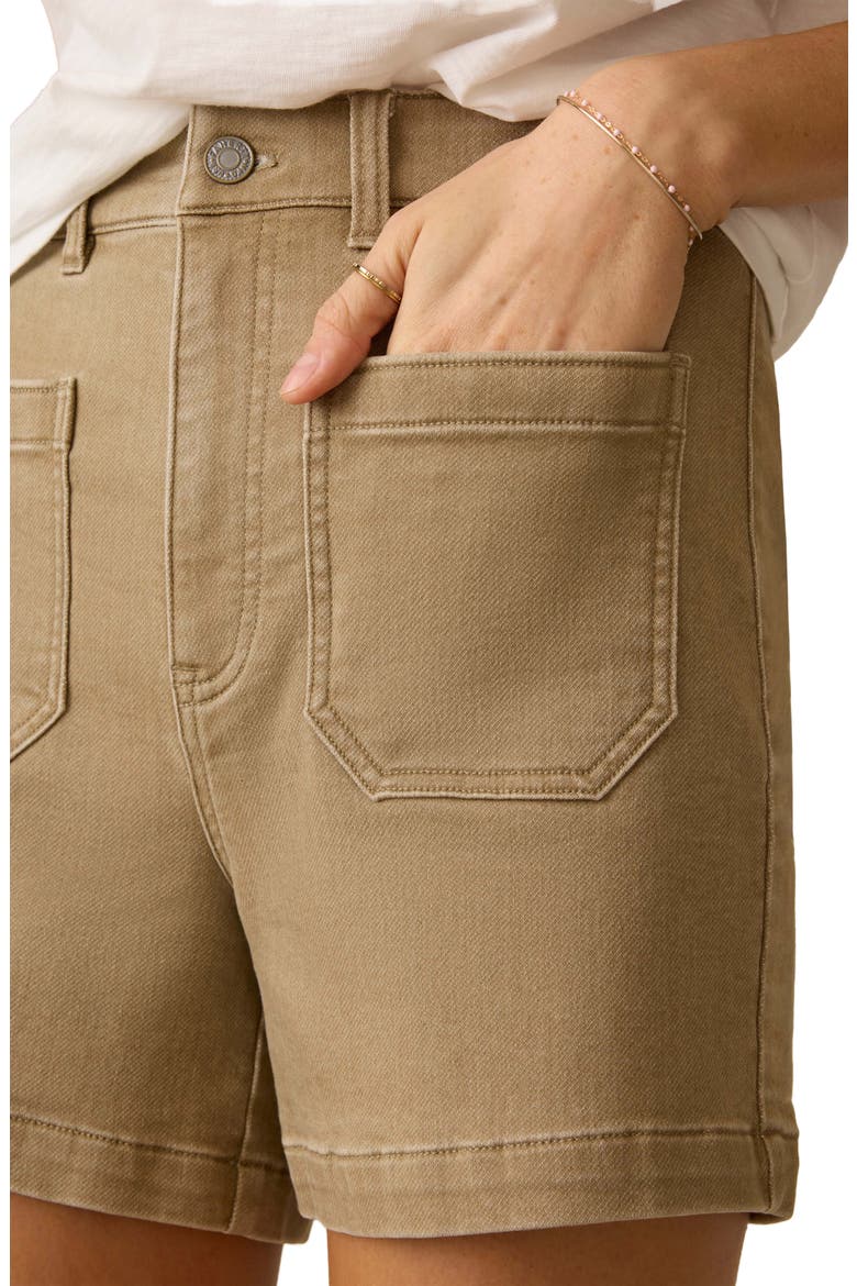 Stretch Terry Patch Pocket Shorts, Alternate, color, DESERT KHAKI