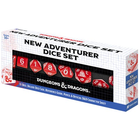 D&D New Adventurer Dice Set, Red 11 Oversized Rpg Dice