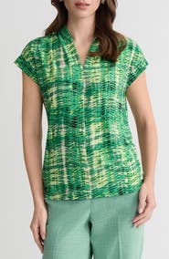 KASPER Printed Dolman Sleeve Top