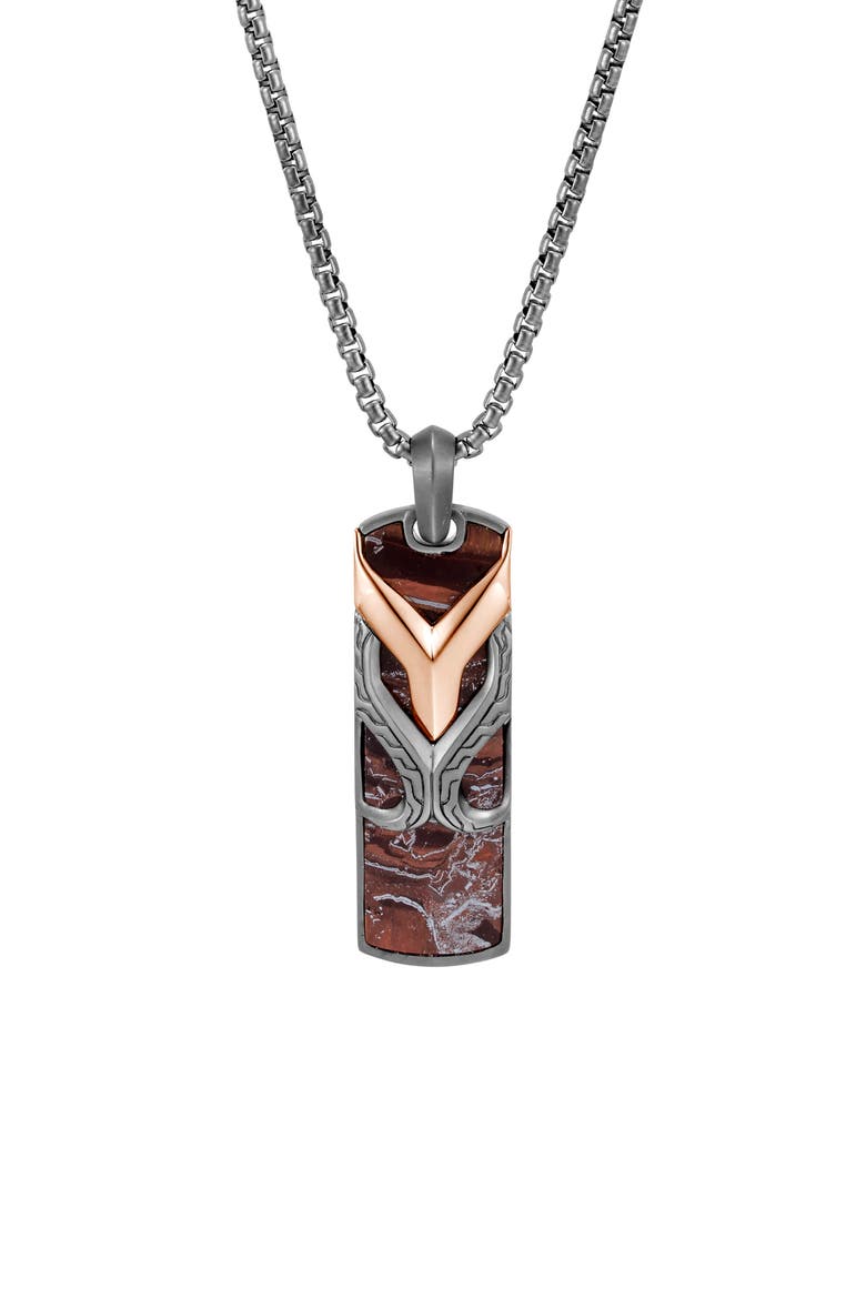 Men's Asli Classic Chain Dog Tag Pendant Necklace, Main, color, SILVER/ BRONZE/ RED TIGER LION