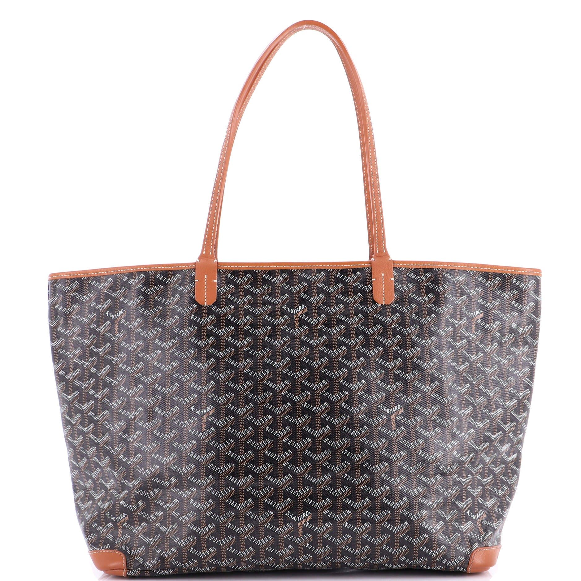 Pre-Owned Goyard Artois Tote Coated Canvas MM, Main, color, Brown