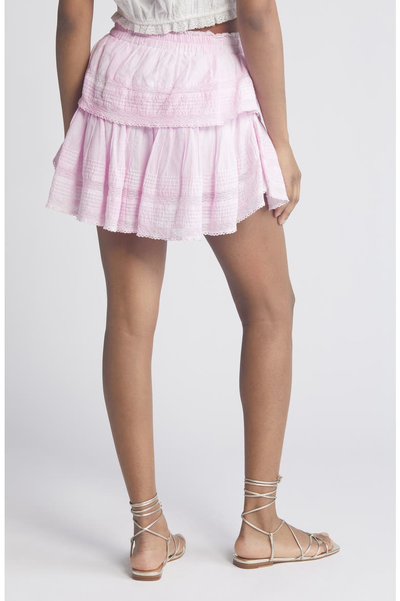 Tiered Ruffle Cotton Miniskirt, Alternate, color, PEONY PINK
