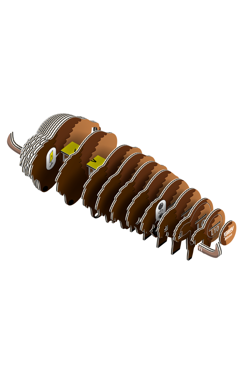 Eugy Puzzles Bison 3D Puzzle, Alternate, color, NO COLOR