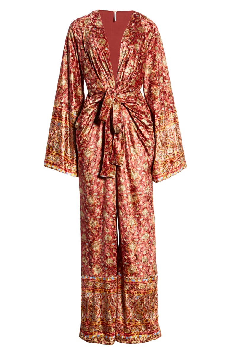 Free People Harper Printed Long Sleeve Jumpsuit, Alternate, color, 