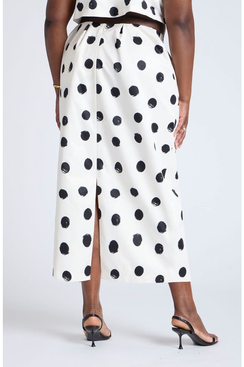 Polka Dot Column Maxi Skirt, Alternate, color, BLACK & WHITE DOT