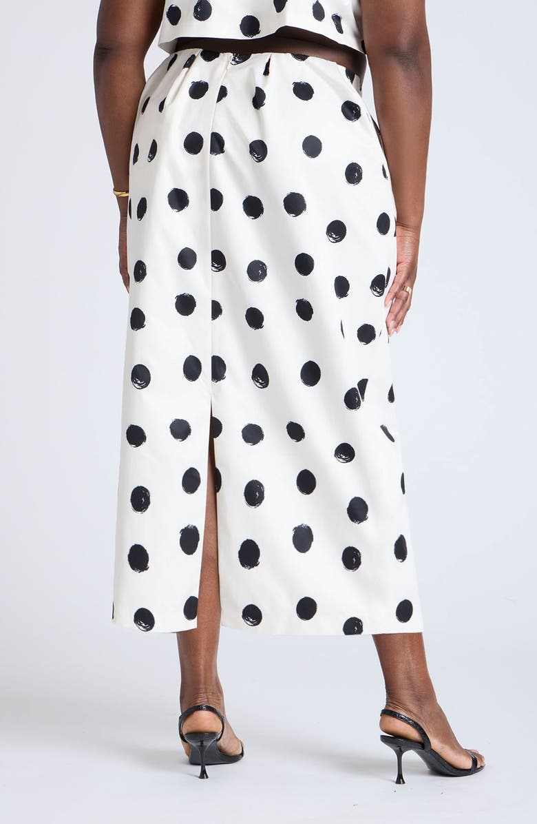 ELOQUII Polka Dot Column Maxi Skirt, Alternate, color,