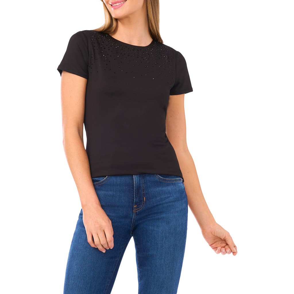 Halogen ® Rhinestone Compression T-shirt In Black