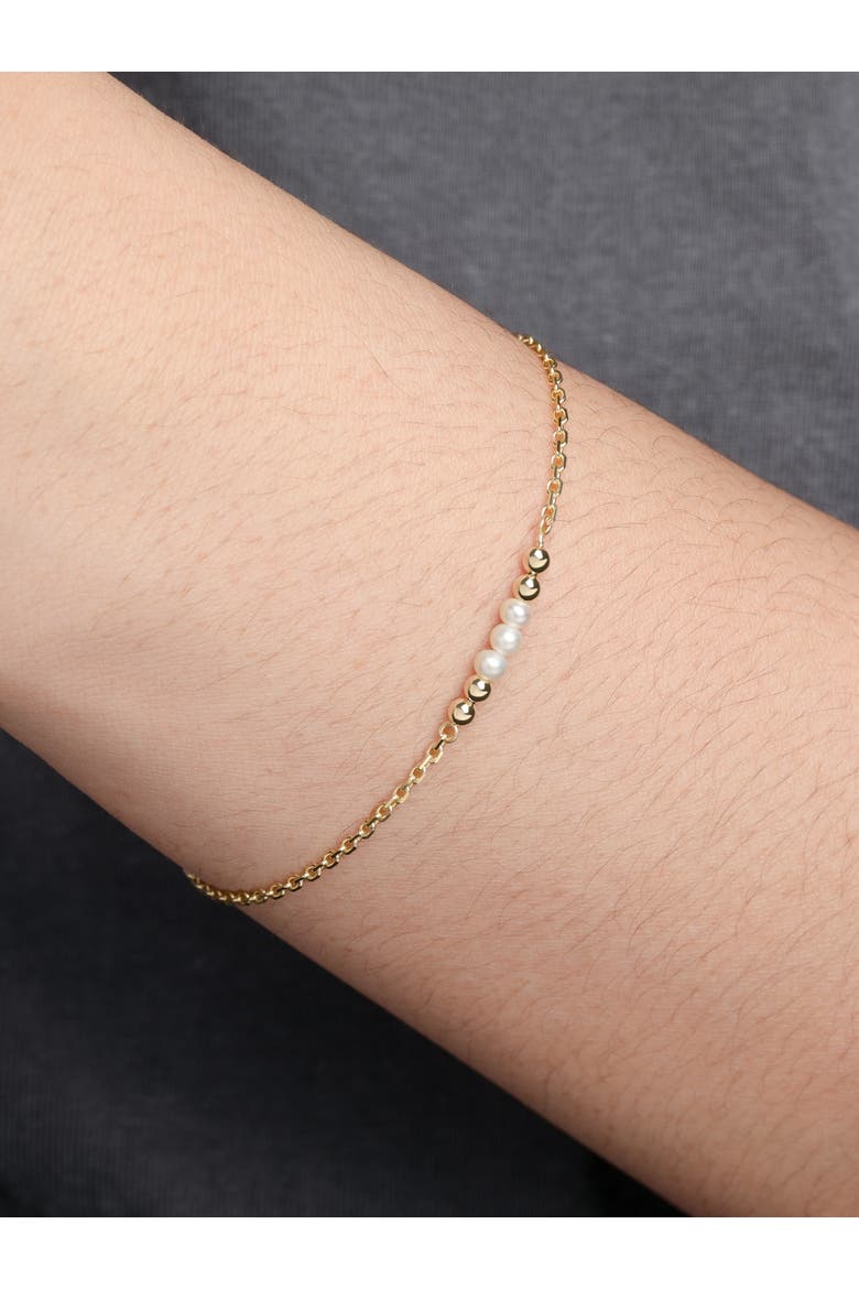 Freshwater Pearl Chain Bracelet in 14K Gold, 18mm, Alternate, color, Yellow Gold