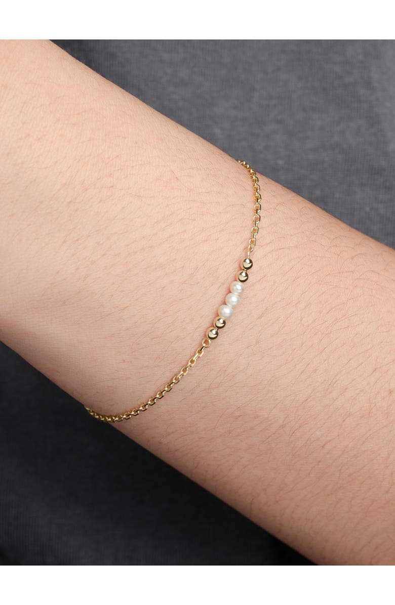 DEVATA Freshwater Pearl Chain Bracelet in 14K Gold, 18mm, Alternate, color, Yellow Gold