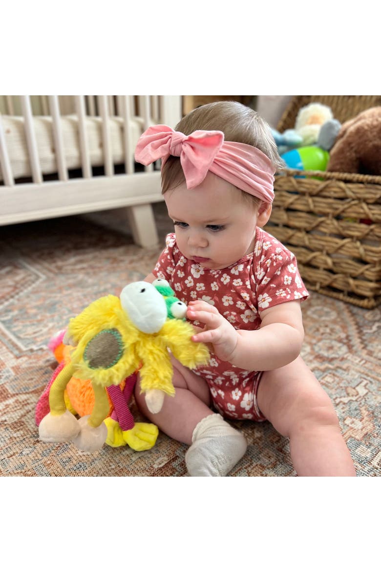 Chime & See Attachable Hanging Activity Toy Marley The Horn Headed Monkey, Alternate, color, Multicolored