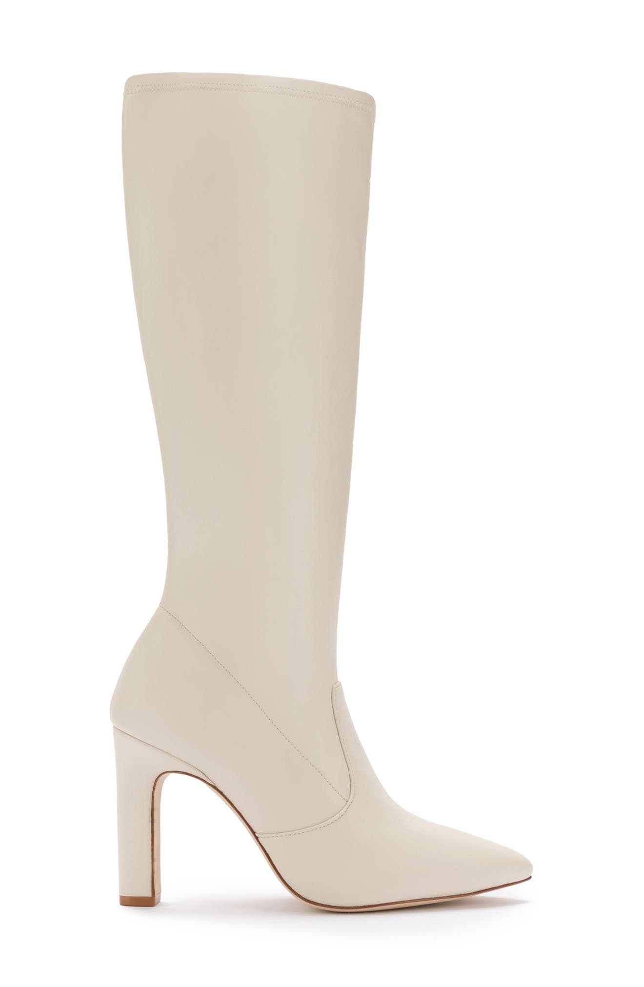 Larroudé Christy Pointed Toe Boot, Alternate, color, Light Beige