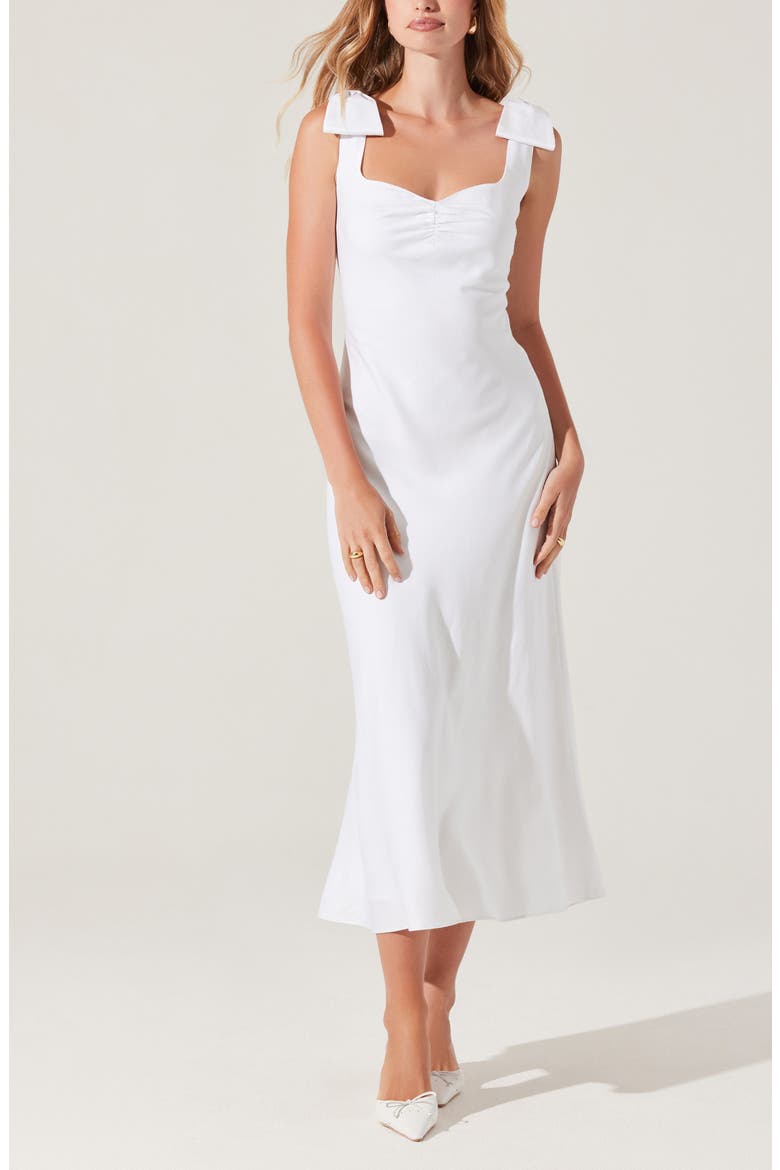 Kateleya Bow Strap Dress, Alternate, color, WHITE