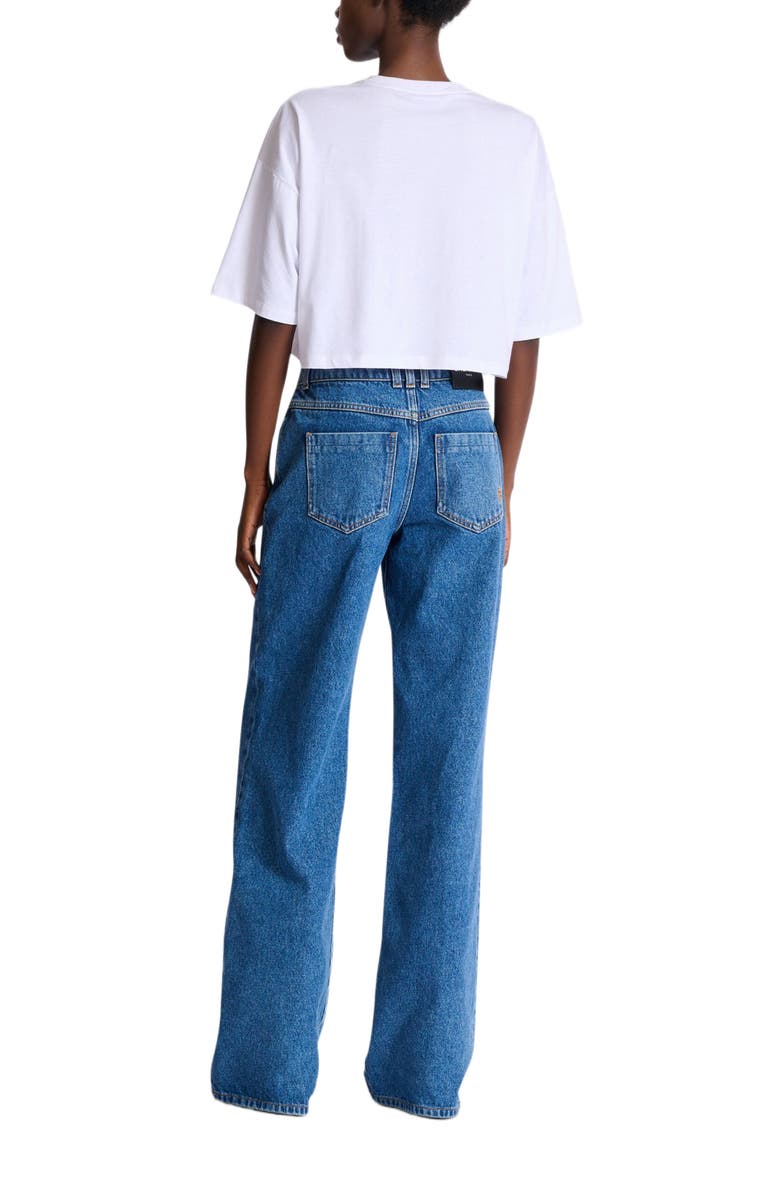 Balmain T-shirt with Balmain Plage print, Alternate, color, White