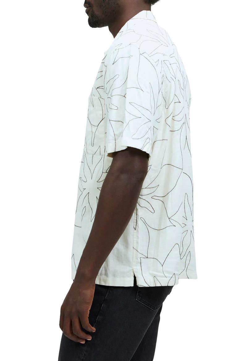Easy Embroidered Short-Sleeve Shirt, Alternate, color, ANTIQUE CREAM