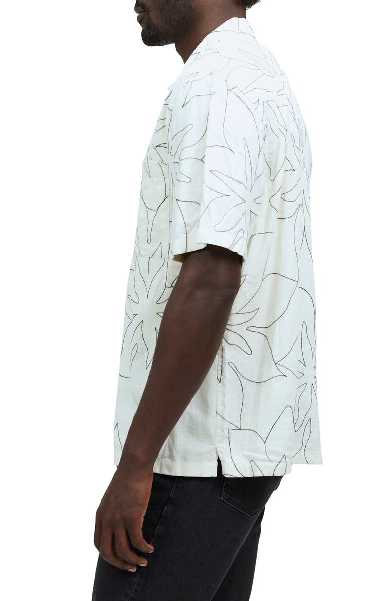 Madewell Easy Embroidered Short-Sleeve Shirt, Alternate, color, Antique Cream