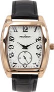 Peugeot Vintage Tonneau Remote Sweep Leather Watch- 50x38MM