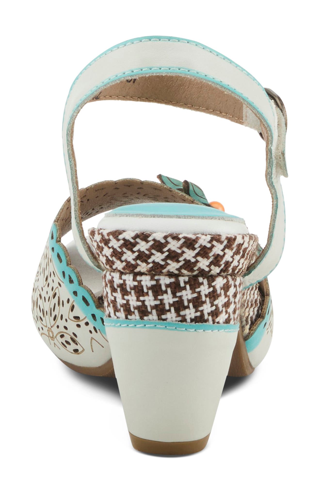 L'Artiste by Spring Step Miabella Ankle Strap Platform Sandal, Alternate, color, White Multi
