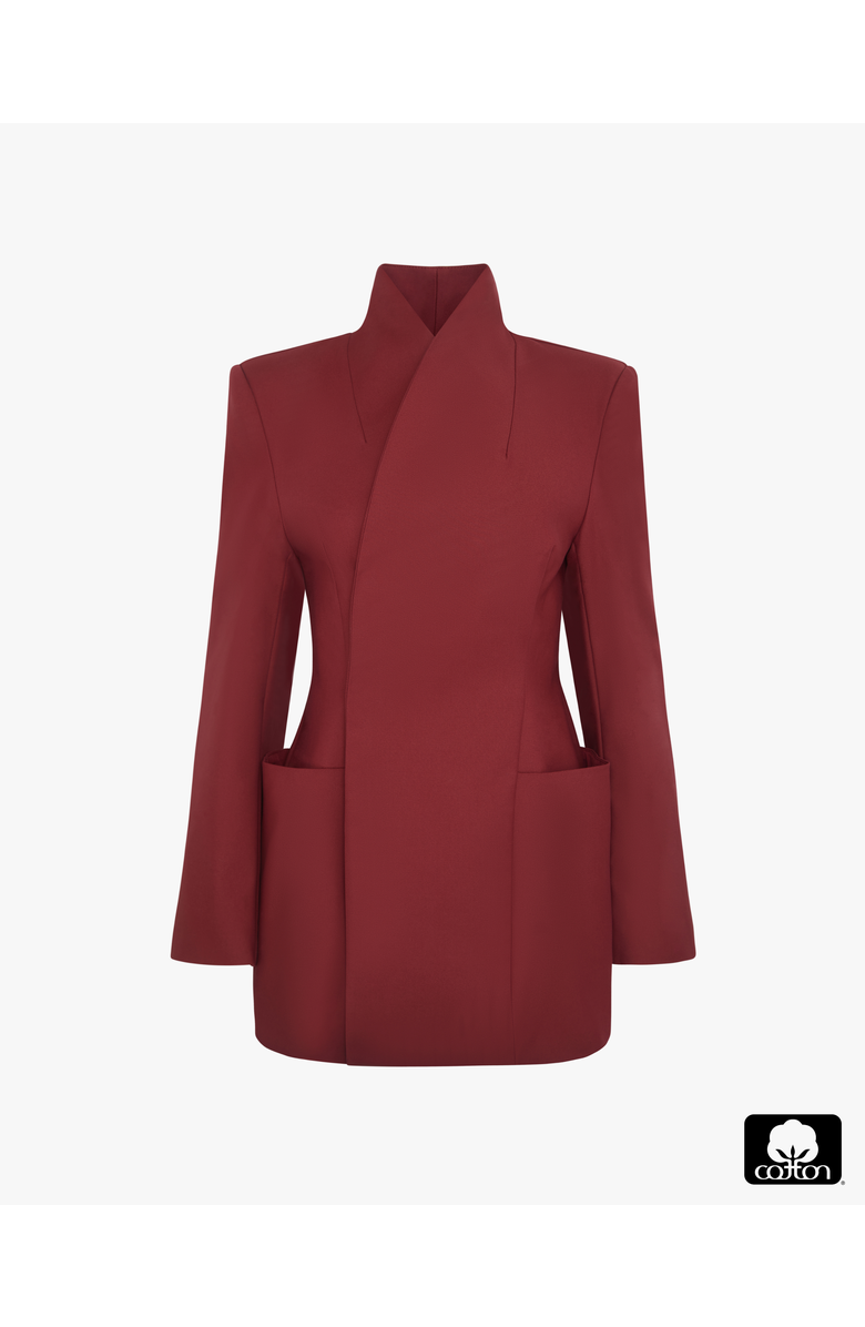 WeWoreWhat Hour Glass Blazer Jacket, Alternate, color, Dark Cherry