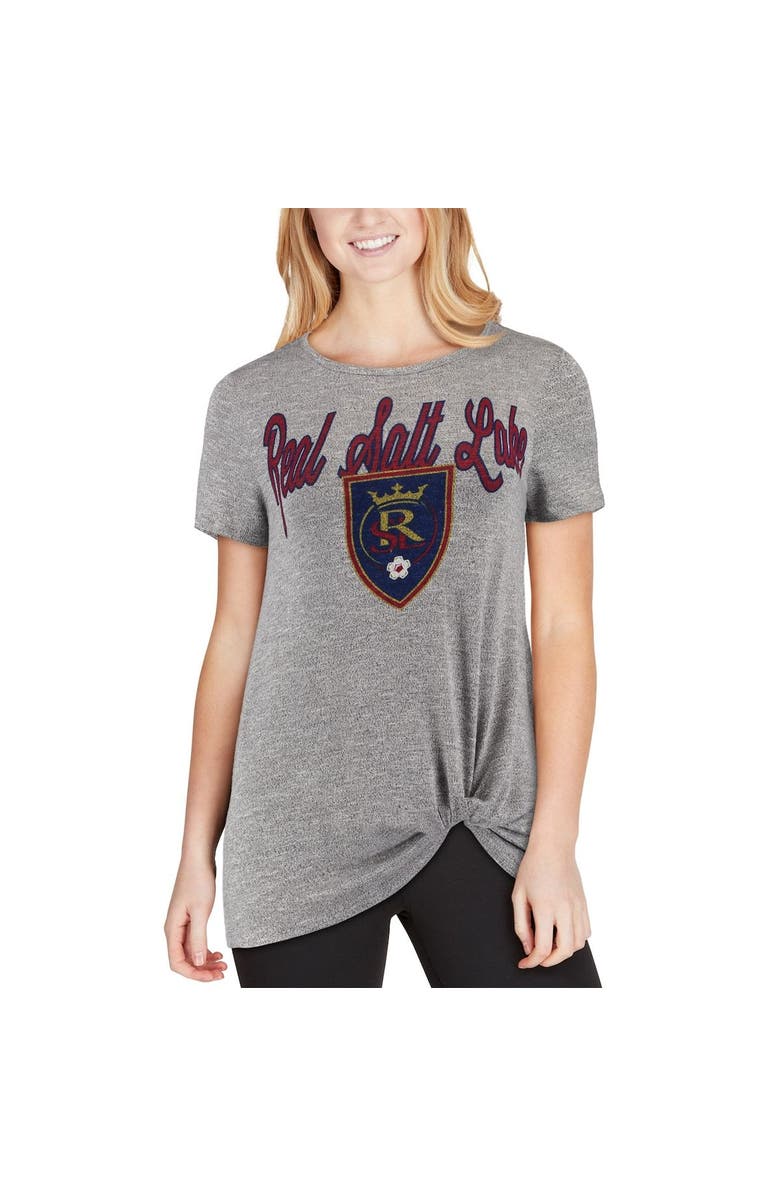 CONCEPTS SPORT Women's Concepts Sport Gray Real Salt Lake Layover Knot Tri-Blend T-Shirt, Alternate, color, 