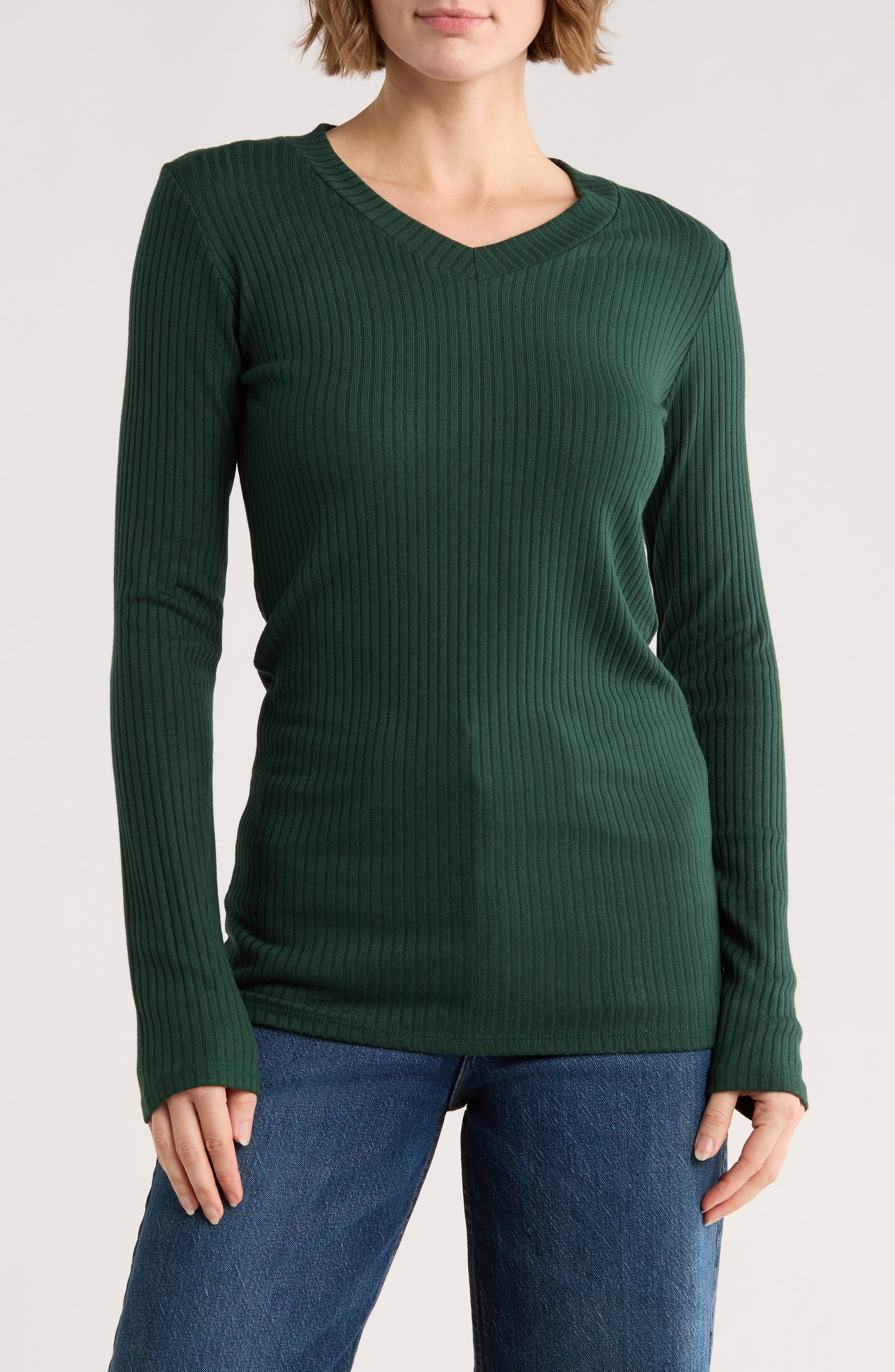 GO COUTURE V-Neck Long Sleeve T-Shirt