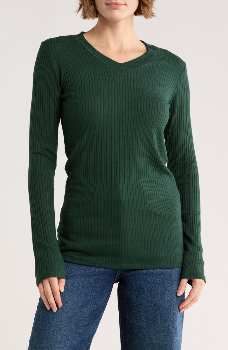 GO COUTURE V-Neck Long Sleeve T-Shirt, Main, color, Aventurine