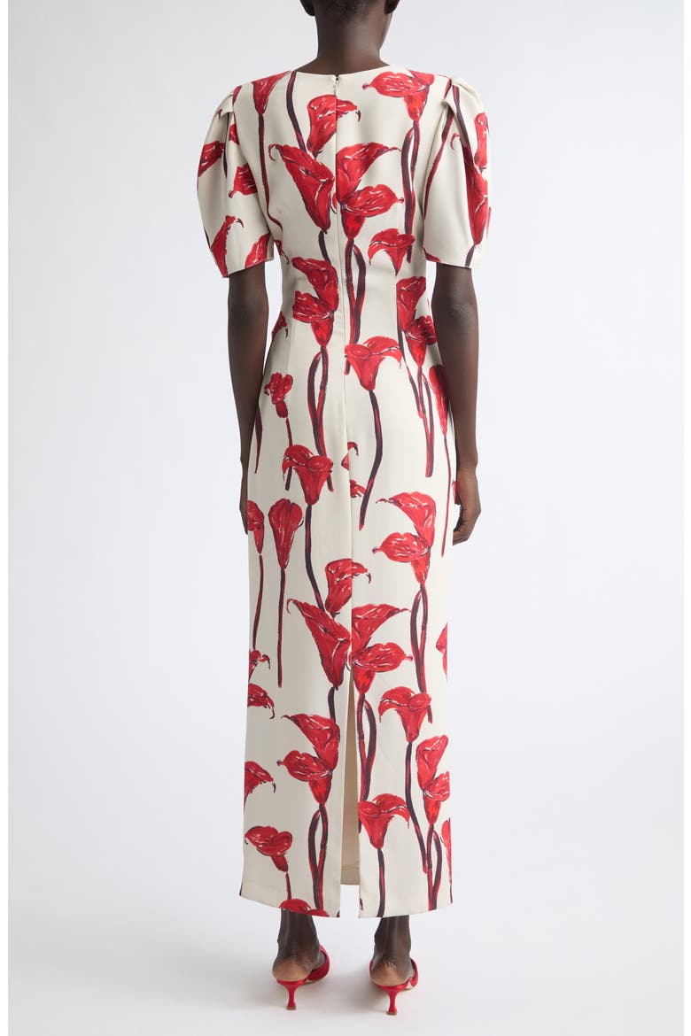 Floral Silk Ankle Length Gown, Alternate, color, CERAMIC MULTI