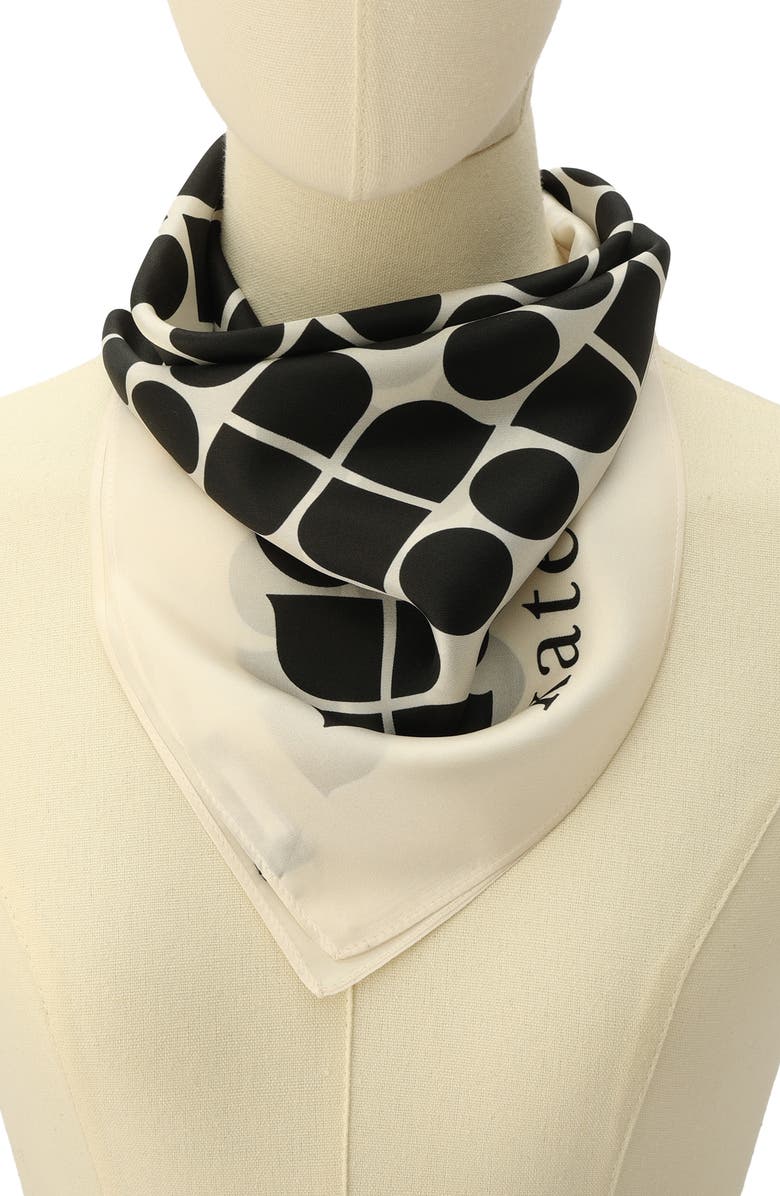 Kate Spade New York noel silk bandana scarf, Alternate, color, 
