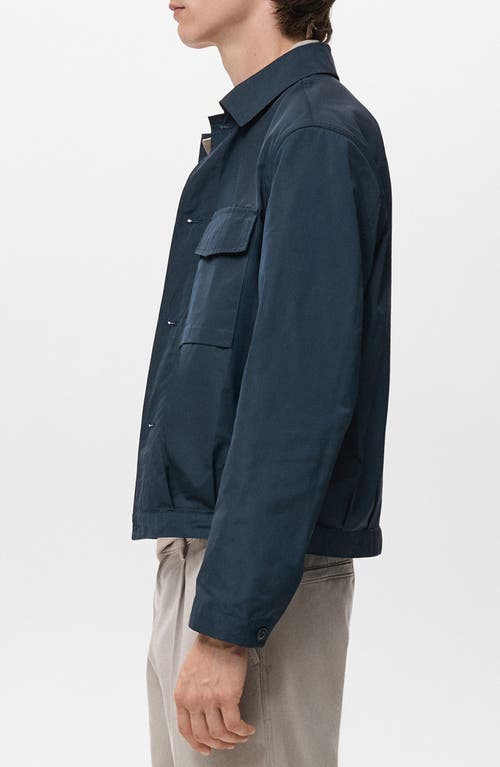 Mango Water Repellent Jacket In Blue