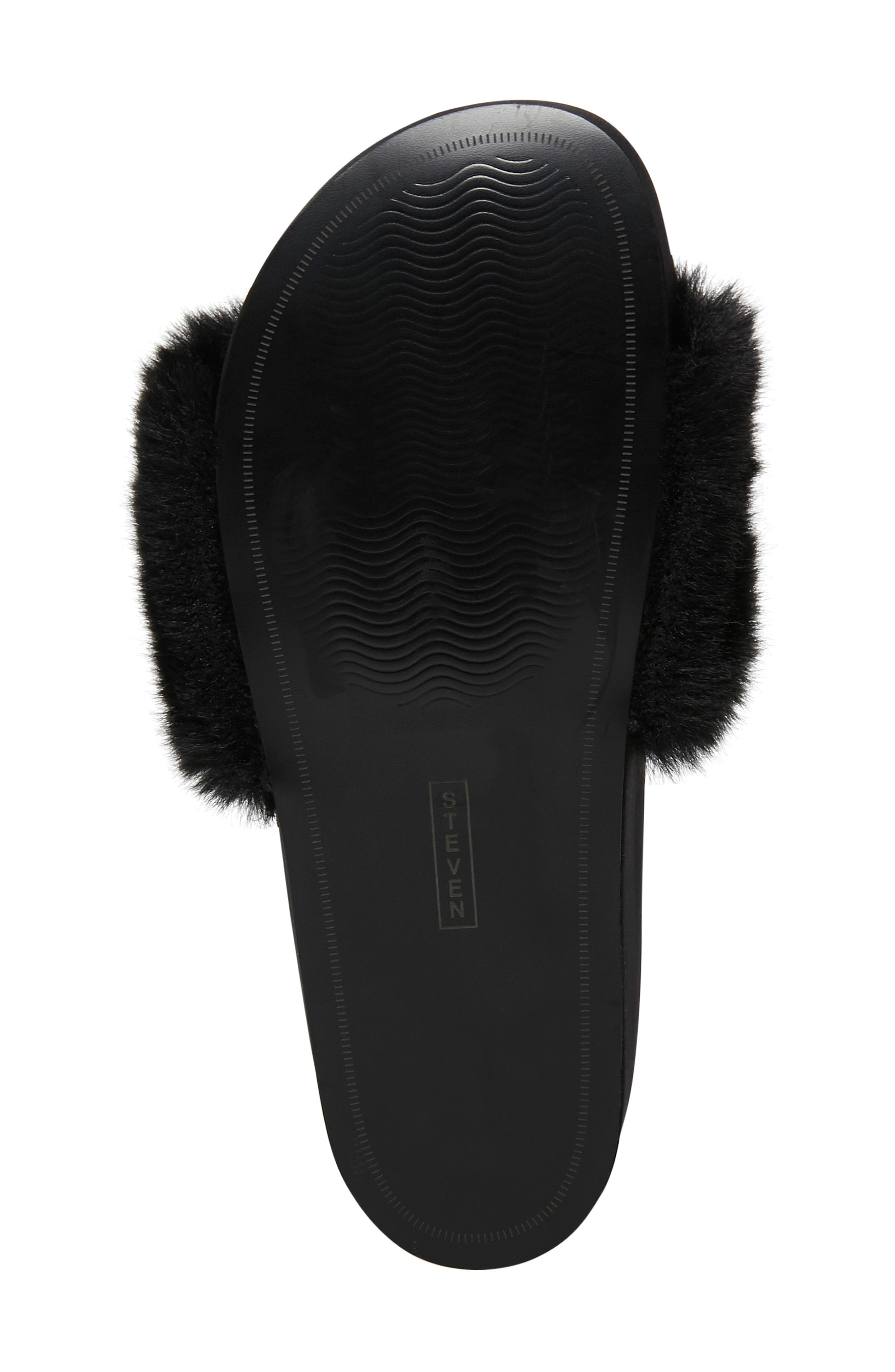 Steven New York Raine Faux Fur Slide Sandal, Alternate, color, 