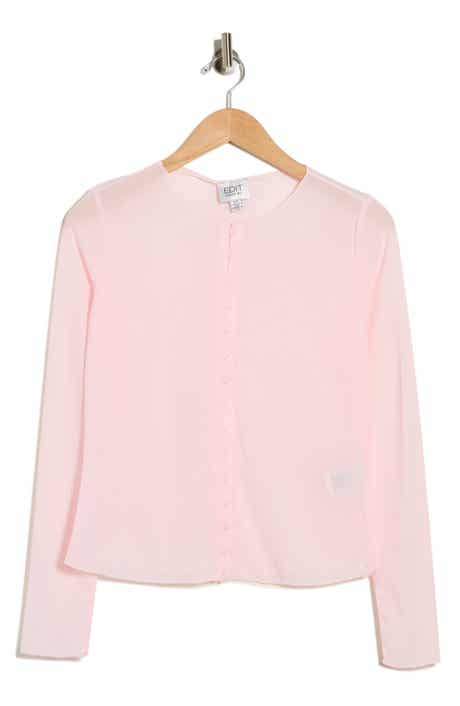 EDIT by JASON WU Crewneck Mesh Crop Cardigan