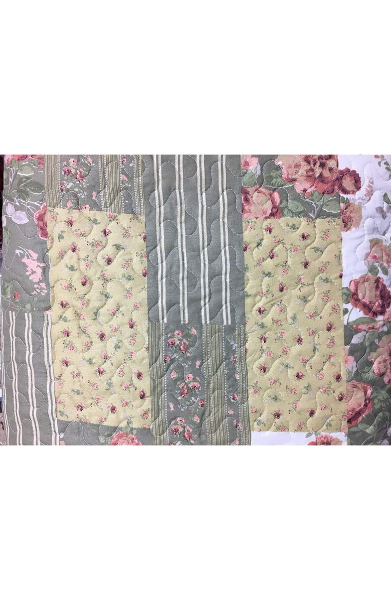 J AND V TEXTILES Reversible Quilt Set, Alternate, color, Multi Beige