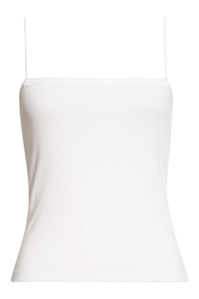 Square Neck Organic Cotton Cami, Alternate, color, WHITE