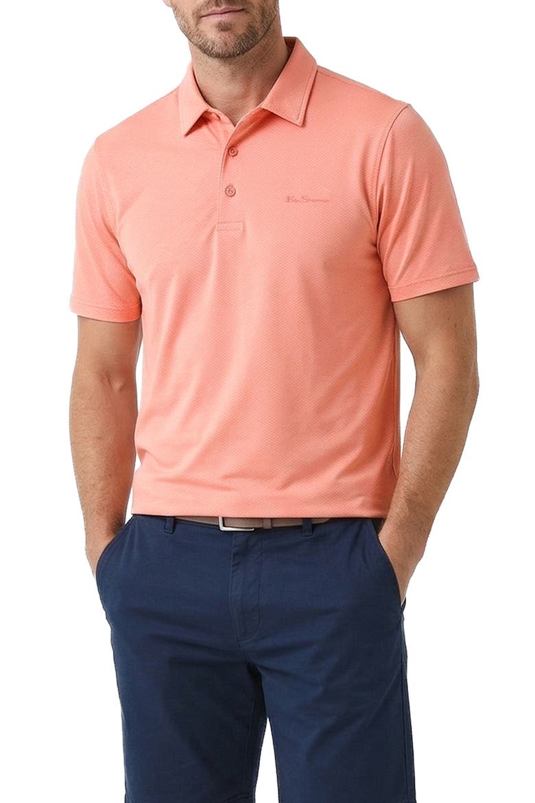 Dobby Jacquard Performance Polo, Main, color, CORAL