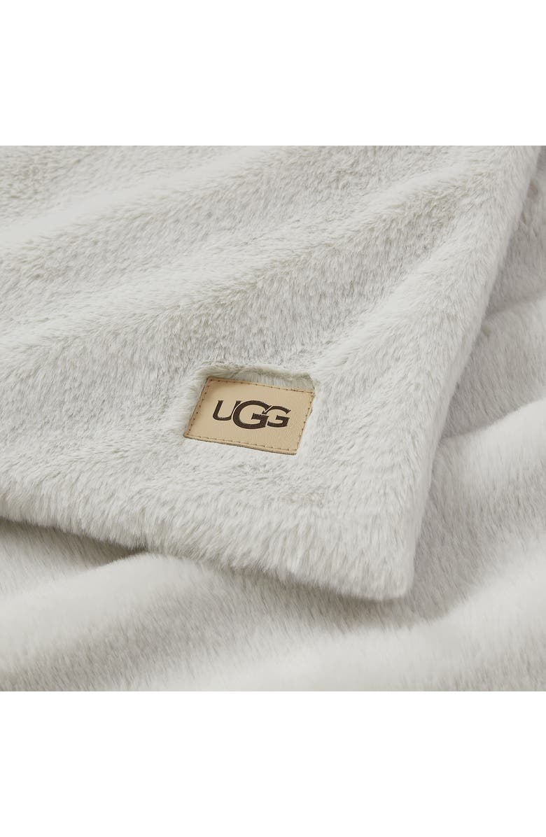 UGG<sup>®</sup> Marcella Faux Fur Throw Blanket, Alternate, color, Stone