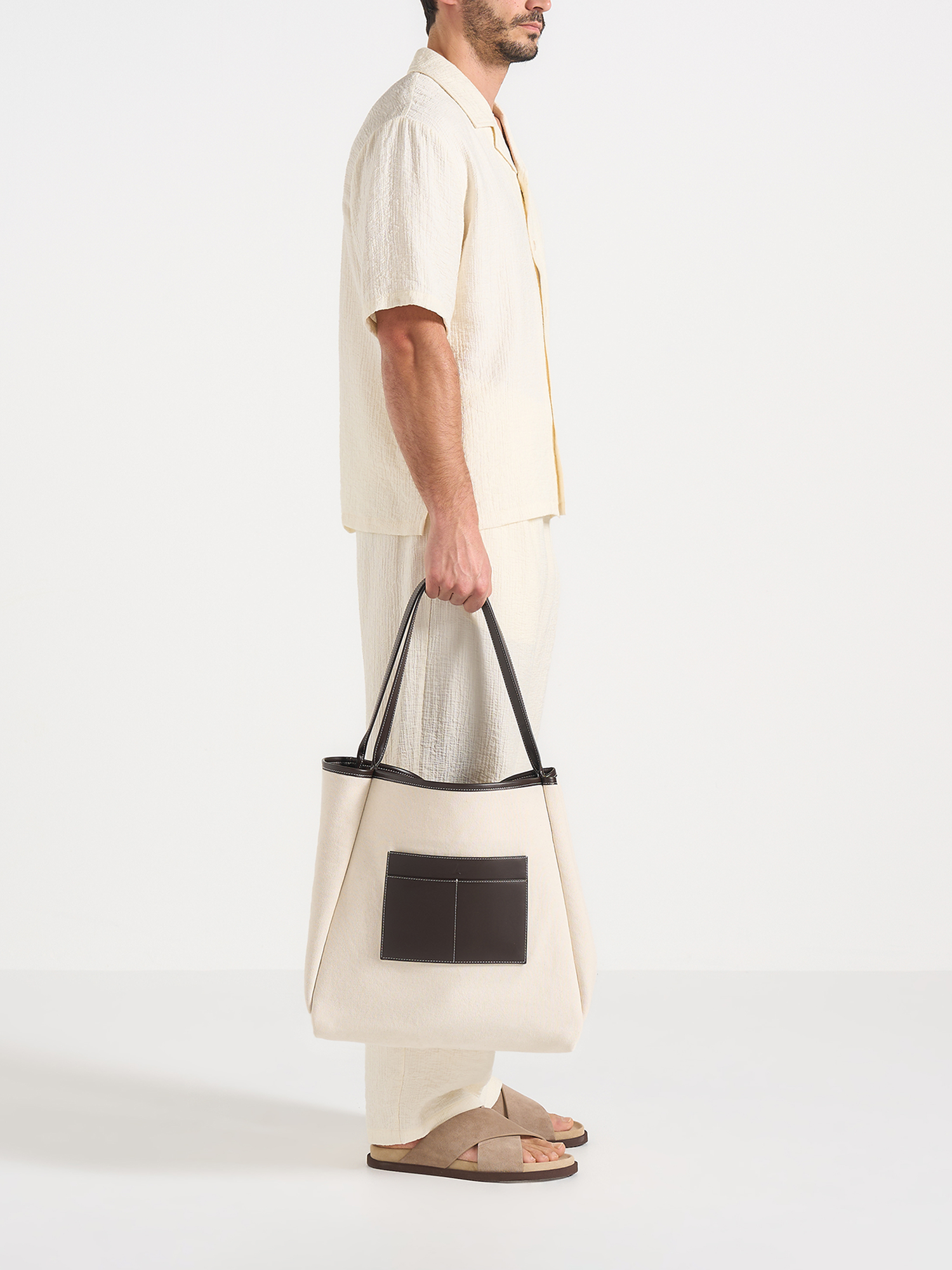 Dakota Unisex Reversible Leather & Suede Tote Bag, Alternate, color, Brown