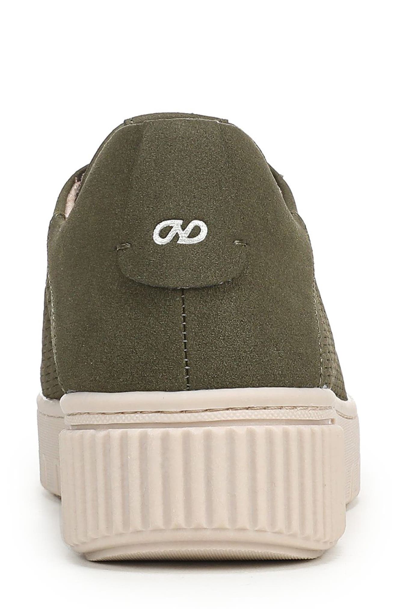 Turner Perforated Platform Sneaker, Alternate, color, DARK GREEN FAUX LEATHER