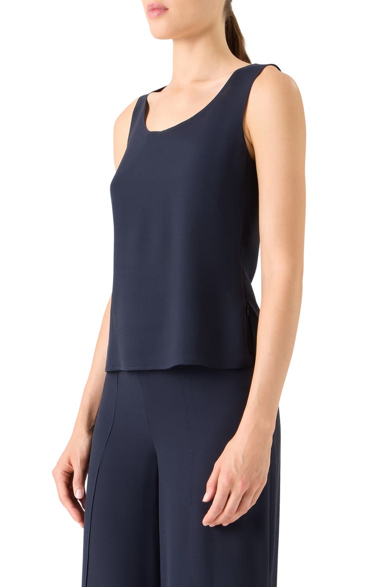 Scoop Neck Silk Tank, Alternate, color, NAVY