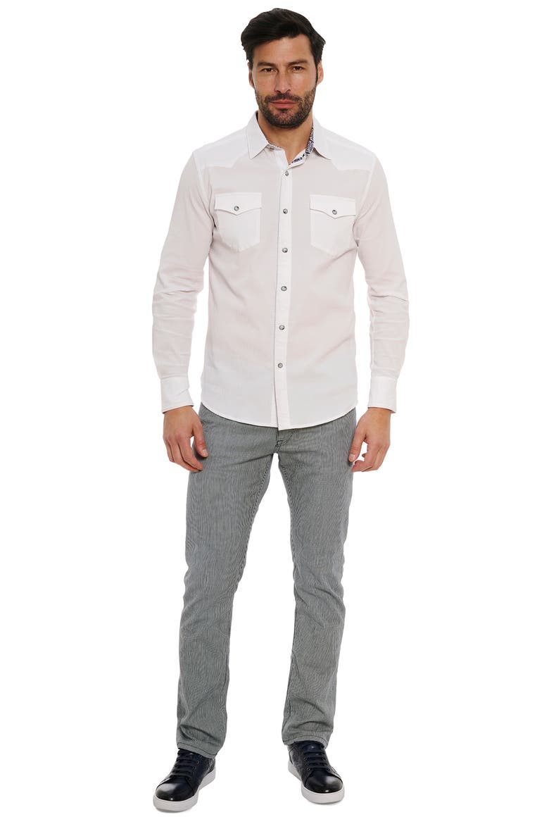 Cantina Seersucker Snap-Up Western Shirt, Alternate, color, WHITE